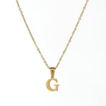 Gold color / 1 Piece Simple Series Simple Letter G Stainless Steel  Gold Color Women's Pendant Necklaces Picture7